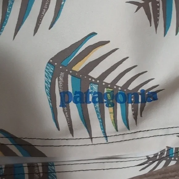 Patagonia Stretch Planing Boardshorts Size 35 In Fishbone Patterned Off-white - Picture 9 of 9